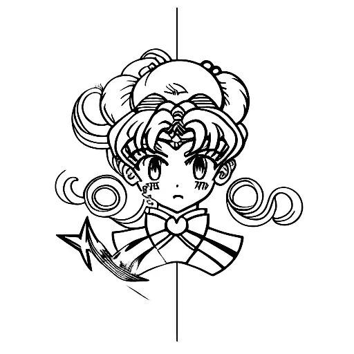 sailor moon's moon stick tattoo design idea