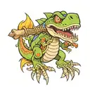 yoshi as a dry bones  tattoo design idea