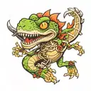 yoshi as a dry bones  tattoo design idea