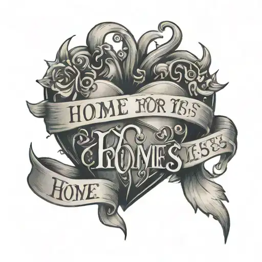 antomical heart that says home is for the heartless tattoo design idea
