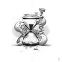 broken hourglass tattoo design idea