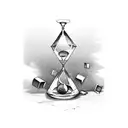broken hourglass tattoo design idea