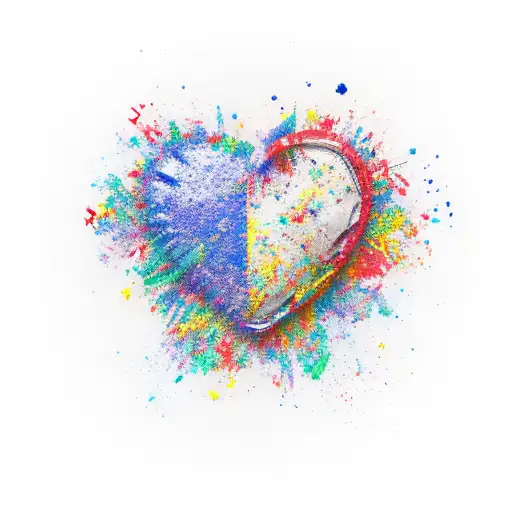 shattered heart tattoo design idea