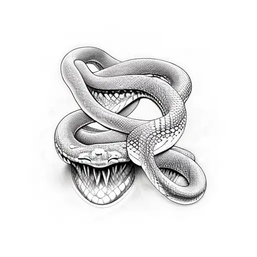 two snakes tattoo design idea