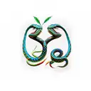 two snakes tattoo design idea