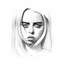 Billie Eilish with pride flag tattoo design idea