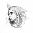 Billie Eilish with pride flag tattoo design idea