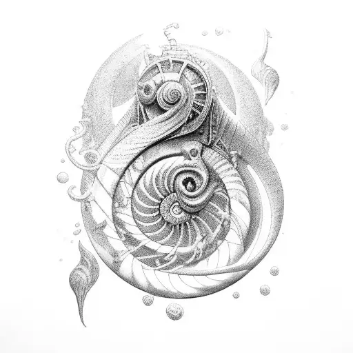 the nautilus from 20000 leagues under the sea  tattoo design idea