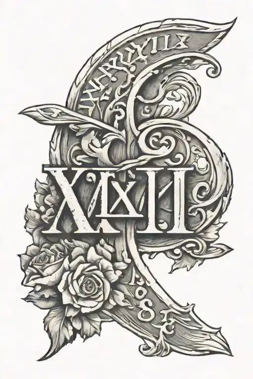 The date, April 18, 1943 in Roman numerals VIII・VII・MMXIII tattoo design idea