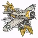corn cob airplane  tattoo design idea