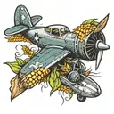 corn cob airplane  tattoo design idea