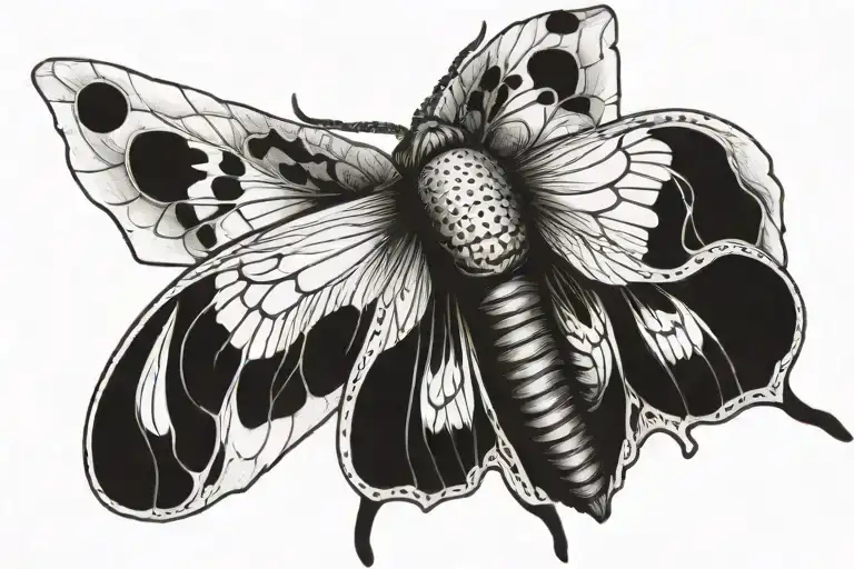 death Moth emerging tattoo design idea