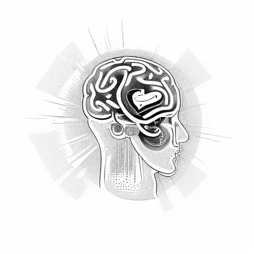 Cognitive Neuroscience Brain and balanced meditation tattoo design idea