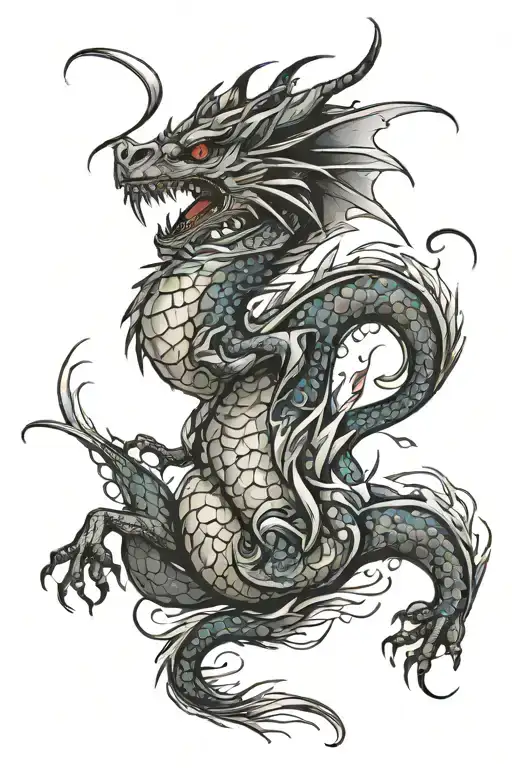 medieval dragon tattoo design idea