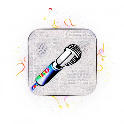 karaoke, mic, music notes,  tattoo design idea