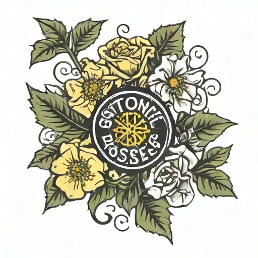 stone roses logo tattoo design idea
