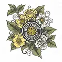stone roses logo tattoo design idea