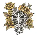 stone roses logo tattoo design idea