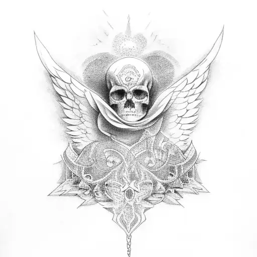 alas de angel tattoo design idea