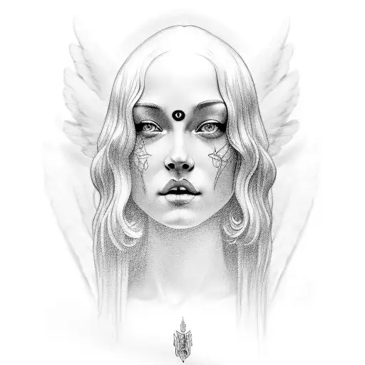 alas de angel tattoo design idea