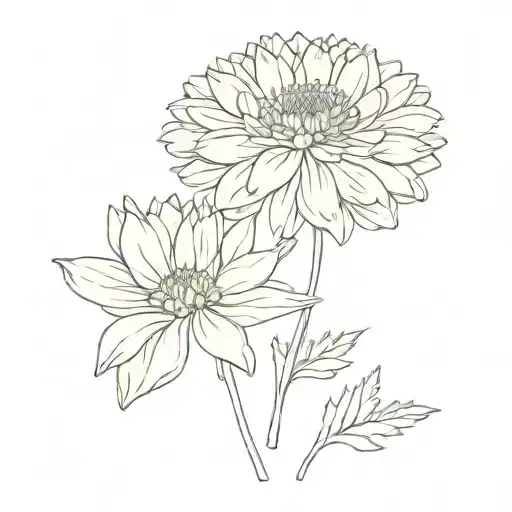  chrysanthemum Daisy carnation  flower names Ashley Andrea and Alexis  tattoo design idea