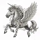 pegasus horse with wings tattoo design idea