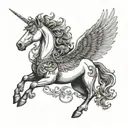 pegasus horse with wings tattoo design idea