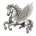 pegasus horse with wings tattoo design idea
