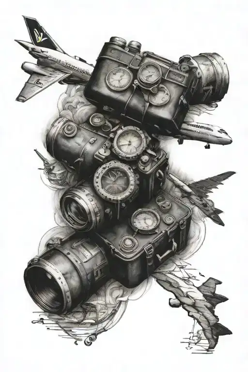 travel themed tattoo tattoo design idea