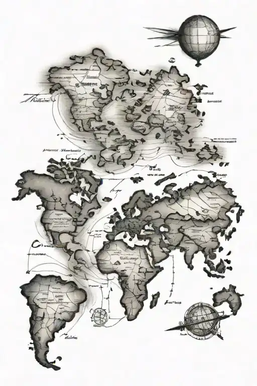 world map tattoo tattoo design idea
