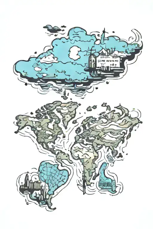 world map tattoo tattoo design idea