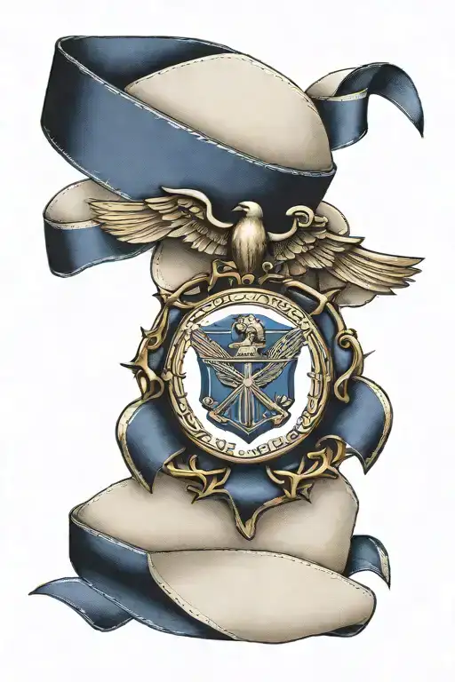air force air medal ribbon tattoo design idea