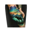 alaska scene with northern lights tattoo design idea