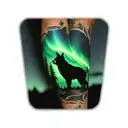 alaska scene with northern lights tattoo design idea