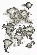 world map tattoo tattoo design idea