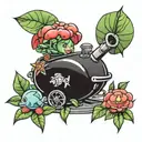 cocomelon and tanks tattoo design idea