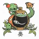 cocomelon and tanks tattoo design idea