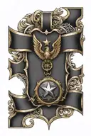 military air medal tattoo design idea