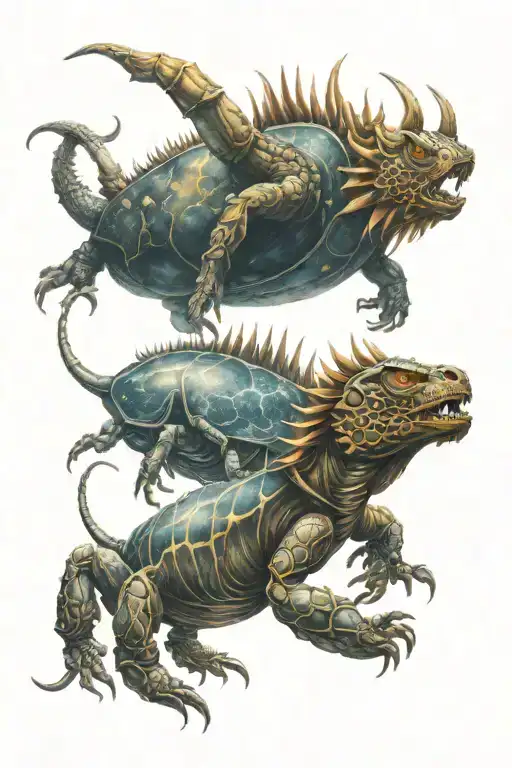 Bull, Lion, Scorpion, Crab on space background  tattoo design idea