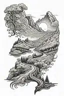 Windy mountain road  tattoo design idea