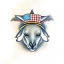  kangaroo  with a sailor cap tattoo design idea