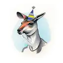  kangaroo  with a sailor cap tattoo design idea