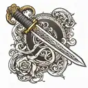 I need a tattoo design that is a sword that is from the bible or bible times and i want the blade to be broken and i wan tattoo design idea