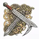 I need a tattoo design that is a sword that is from the bible or bible times and i want the blade to be broken and i wan tattoo design idea