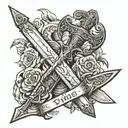 I need a tattoo design that is a sword that is from the bible or bible times and i want the blade to be broken and i wan tattoo design idea