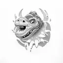 stitch and dinosaur tattoo design idea