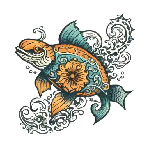 sea animals tattoo design idea