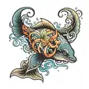 sea animals tattoo design idea