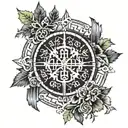 vegvesir and helm of awe  tattoo design idea