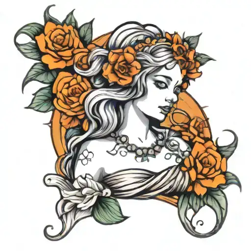 goddess Aphrodite tattoo design idea